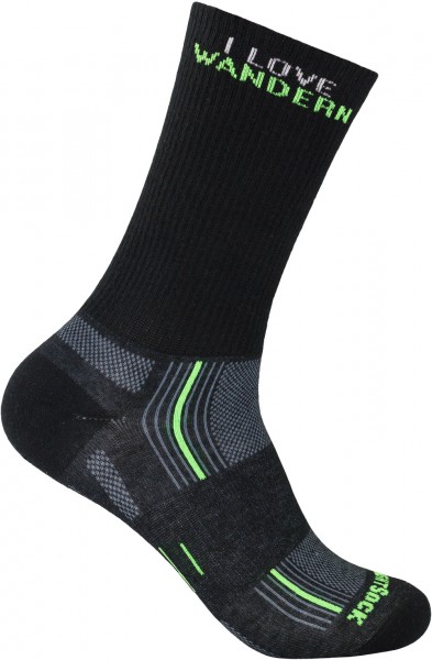 Wrightsock Stride crew black I LOVE WANDERN ANTI BLASEN