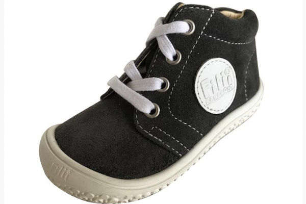 Filii Kinder Barfußschuhe Schnürer Halbschuh graphit/Velours