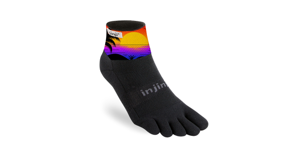 Injinji Trail Midweight Mini-Crew Calze Running Con Dita – Design Artist Puffins, Coolmax, Antivescica, Taglia M
