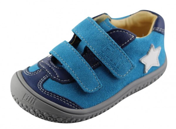 Filii Kinder Barfußschuhe Klett Halbschuh Türkis/Ocean