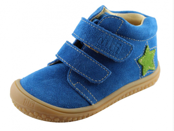Filii Kinder Barfußschuhe Klett Halbschuh royalblue/star/Velours