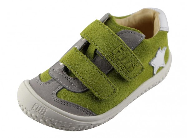 Filii Kinder Barfußschuhe Klett Halbschuh APPLE/GREY