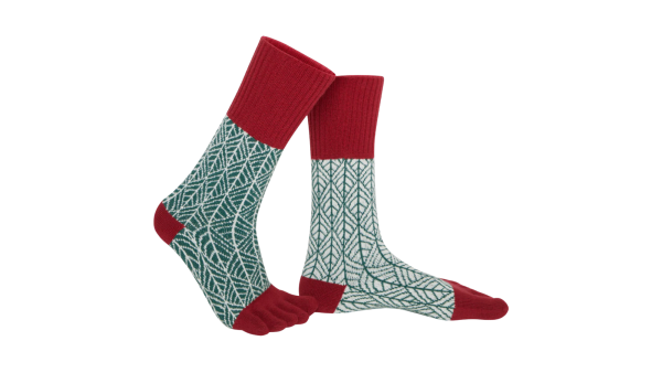 Knitido GEMINI Gemusterte Zehensocken aus Merinowolle