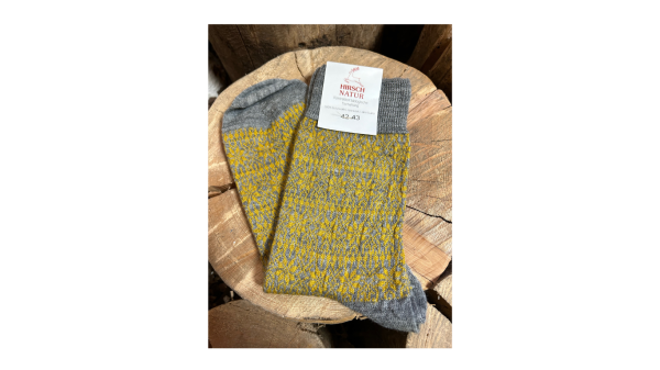 Hirsch Natur FEINSTRICKSOCKE Sternenmuster