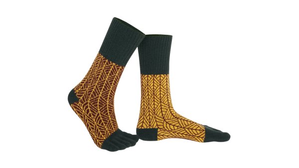Knitido GEMINI Gemusterte Zehensocken aus Merinowolle