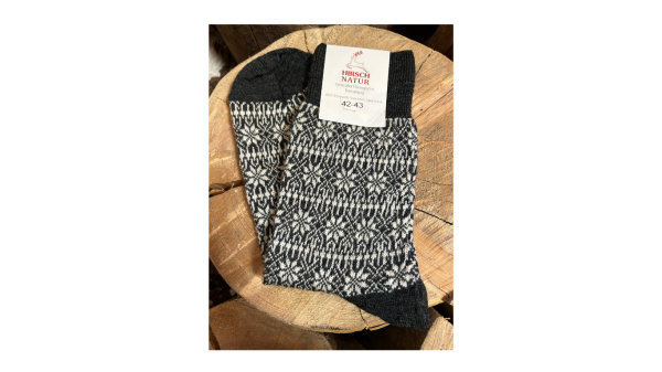 Hirsch Natur FEINSTRICKSOCKE Sternenmuster
