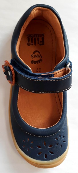 Filii Kinder Barfußschuhe Ballerina ocean/ flower Klett