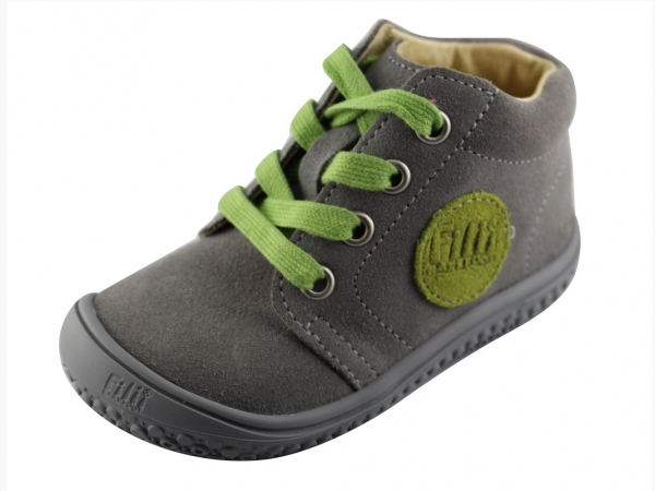 Filii Kinder Barfußschuhe Schnürer Halbschuh stone/apple/Velours